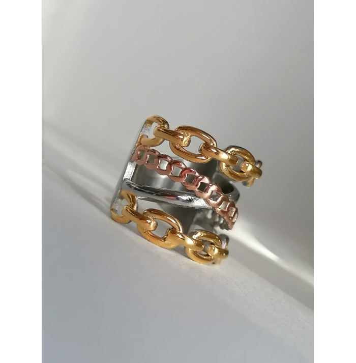 ANILLO INDOMABLE GOLD & SILVER