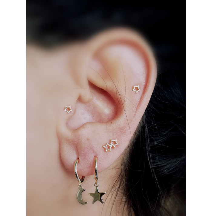 PENDIENTES SIMPLY STAR GOLD